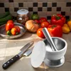 Mortaio in acciaio inox con pestello e coperchio in Anteprima dell’immagine prodotto 5