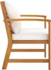 A side view of a wooden chair with a white cushion. Náhľad obrázku produktu