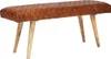 WOHNLING Sitzbank Echtleder / Massivholz Bank 115x53x38 cm Produktbild-Vorschau 6
