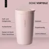 Thermobecher Edelstahl 350ml Deckel Kaffee Becher isoliert Produktbild-Vorschau 2
