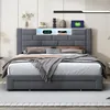INONEFT čalúnená posteľ 160x200 cm s USB portami a Náhľad obrázku produktu 5