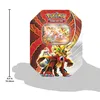 A Pokemon trading card game tin box featuring artwork of Pokemon characters. Podgląd zdjęcia produktu