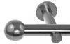 Edelstahl Look Gardinenstange 20mm Wandträger 1-läufig Produktbild-Vorschau 1