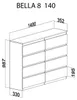 Kommode mit 8 Schubladen breite 140cm Sideboard moderne Produktbild-Vorschau 5