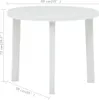 vidaXL Gartentisch Weiß 89 cm Kunststoff Produktbild-Vorschau 4