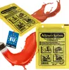 A collage of product packaging for protective sheeting, along with splashes of red paint and a paintbrush. Náhľad obrázku produktu