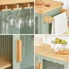 A collage of four images showing different details of a mobile kitchen island. Anteprima dell’immagine prodotto