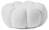 MENZZO Pouf design fleur Arielina Tissu bouclette Blanc Voir les images du produit 1