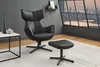 riess-ambiente Hocker VOGUE 45cm schwarz Kunstleder Metall Produktbild-Vorschau 3