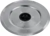 A close-up, top-down view of a circular metal blade with a black plastic center. Produktbild-Vorschau