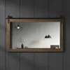 Lustro ścienne drewniana rama zwijane brązowe 86 x 71 cm Podgląd zdjęcia produktu 1