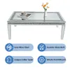 A mirrored coffee table with crushed diamond inlay and a vase of flowers on top, presented with feature callouts. Anteprima dell’immagine prodotto