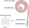 Diagram showing a pink lanyard with its features and dimensions. Náhled obrázku produktu