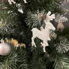 Weihnachtsbaum Anhänger mit Schnur Rentier Baumschmuck Weiß Produktbild-Vorschau 4