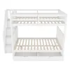 A white bunk bed with stairs and drawers, shown from a front-side angle against a white background. Anteprima dell’immagine prodotto
