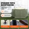 A green pop-up tent set up on grass with rain falling. Anteprima dell’immagine prodotto