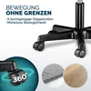 Collage of a rolling chair base with close-ups of the wheels and different surface types it can roll on. Anteprima dell’immagine prodotto