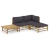 Set da giardino 4 pezzi vidaXL con cuscini grigio scuro in Anteprima dell’immagine prodotto 8