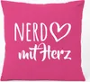 Huuraa Kissen Nerd mit Herz 40x40cm mit Füllung Fuchsia Produktbild-Vorschau 1