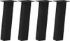 Four black metal table legs are shown arranged in a row against a white background. Produktbild-Vorschau