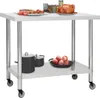 vidaXL Kuchynský pracovný stôl s kolieskami 80x60x85 cm Náhľad obrázku produktu 1