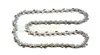 A chainsaw chain is laid out on a white background. Voir les images du produit