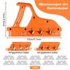 A product image showing an orange hand planer tool with interchangeable blades and measurement indicators. Produktbild-Vorschau
