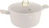 A cream-colored pot with a glass lid and gold accents, shown from a side angle against a white background. Produktbild-Vorschau