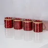 4er Set Windlicht H10cm Glas Bordeaux Rot Teelichthalter Produktbild-Vorschau 6