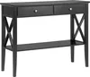 BELIANI Konsolentisch Schwarz 35 x 100 cm 2 Schubladen MDF Produktbild-Vorschau 1