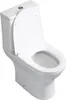 A white ceramic toilet with the lid and seat up, shown from a slightly elevated angle against a white background. Produktbild-Vorschau