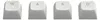 Four white keyboard keys with letters W, A, S, and D on a white background. Produktbild-Vorschau