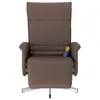 A brown massage chair with a footrest and a remote control. Produktbild-Vorschau