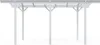 A white carport structure with a transparent roof, shown from the front on a white background. Produktbild-Vorschau