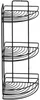 Sepio Eckregal 3 Ebenen aus Stahl 19 x 19 x 48 cm, Schwarz Produktbild-Vorschau 3