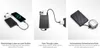 Three images showing different charging scenarios with a power bank. Produktbild-Vorschau