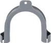 A gray plastic hose holder for a washing machine, dishwasher, or dryer. Produktbild-Vorschau