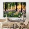 Wanddeko 120x80 cm - Wald - Blumen - Lavendel - Sonne - Produktbild-Vorschau 7