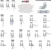 A collage of different shower door seals with labels. Produktbild-Vorschau