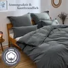 Blumtal Bettwäsche 155x220cm  Anthrazit– 100% Baumwolle– 1 Produktbild-Vorschau 3