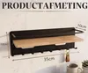 Schlüsselbrett mit Ablage, 8 Haken, Holz, schwarz, 35x10x10 cm Produktbild-Vorschau