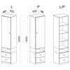 Furniture24 Schrank mit Regalen MOBI MO3 Drehtürenschrank 1 Produktbild-Vorschau 2