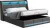A modern upholstered bed with storage and LED lighting. Produktbild-Vorschau