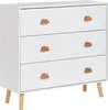 BELIANI Kommode mit 3 Schubladen Weißes MDF Kiefernholz Produktbild-Vorschau 1