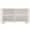 An open white sideboard with two shelves on each side, set against a white background. Produktbild-Vorschau