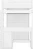 A white loft bed with a desk and wardrobe. Voir les images du produit