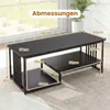 Table basse COSTWAY, table rectangulaire avec 2 tablettes Voir les images du produit 4