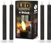 Stabkerzen LED mit Timer SCHWARZ 4 Stück indoor 6 Stunden - Produktbild-Vorschau 1
