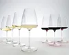 A collection of wine glasses filled with white and red wine, arranged on a white surface against a white background. Produktbild-Vorschau