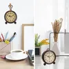 Analog Holz Wecker mit Snooze - Retro Uhr Rund mit Design Produktbild-Vorschau 7